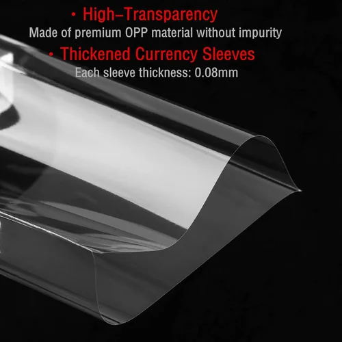 Miniatura 3 de Ettonsun 200 fundas para billetes de dólar, fundas para billetes de dólar, fundas para monedas, protector de billetes de dólar transparente, fundas