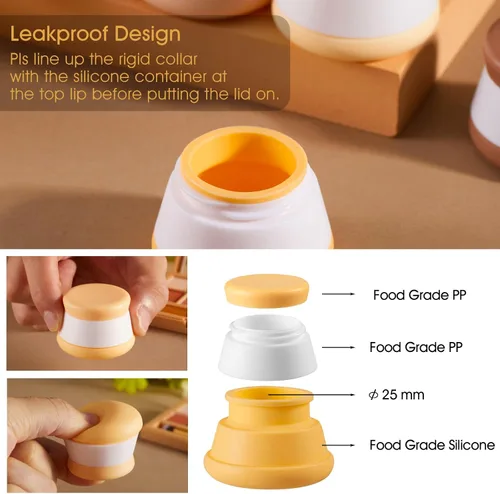 Miniatura 3 de INSFIT Recipientes de viaje para artículos de tocador, tarros de crema de silicona aprobados por la TSA con tapas, artículos de tocador