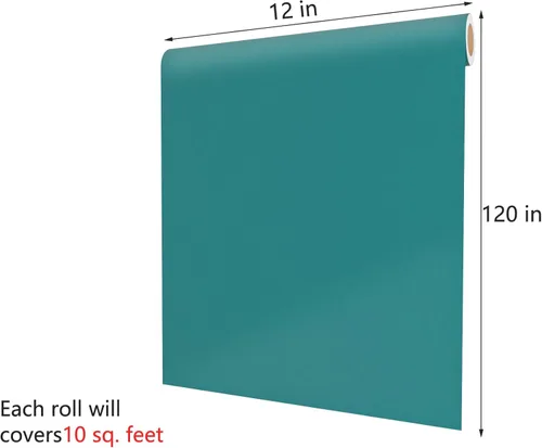 Miniatura 7 de Decotalk Papel tapiz verde para despegar y pegar para gabinetes, papel de contacto verde, papel de contacto extraíble, papel autoadhesivo