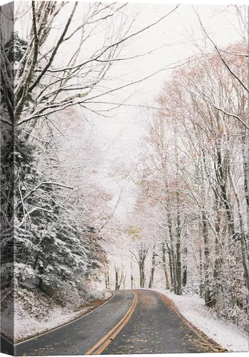Miniatura 20 de SIGNWIN Lienzo impreso para pared, diseño de bosque y guardería, cabaña de troncos, invierno, nieve, montaña, bosque, ilustraciones de naturaleza