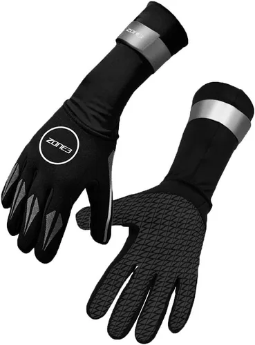 ZONE3 Guantes de natación de neopreno Negro/Plateado Reflectante