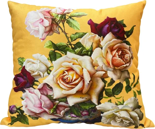 Miniatura 37 de Funda de cojín floral ligera de lujo, 18 x 18 pulgadas, pintura al óleo retro victoriana de doble cara, fondo negro, flor vibrante, funda de cojín