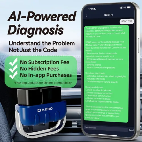 Miniatura 2 de Escáner OBD2 Bluetooth herramienta de diagnóstico compatible con iOS y Android, lector de código de coche OBD II para vehículos - Sin cuota