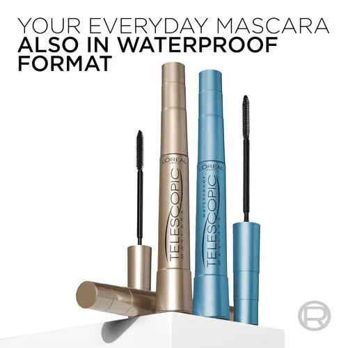 Miniatura 9 de L'Oreal Paris - Máscara de alargamiento de pestañas, maquillaje telescópico original, con cepillo de doble precisión para separar pestañas, lavable