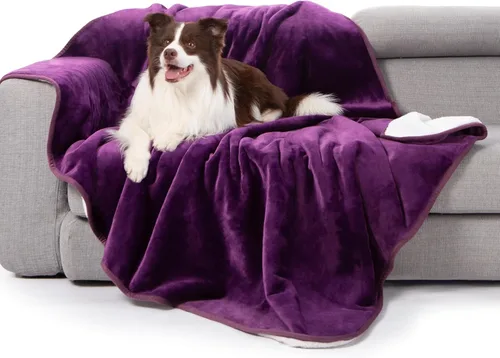 Miniatura 16 de gogobunny Manta de cama impermeable, manta reversible de forro polar Sherpa para perro, cachorro y gato, funda de muebles que protege la cama
