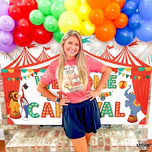 Miniatura 3 de Cartel de bienvenida al carnaval extragrande con globo de carnaval - 72 x 44 pulgadas Decoraciones de carnaval, decoraciones de fiesta temática