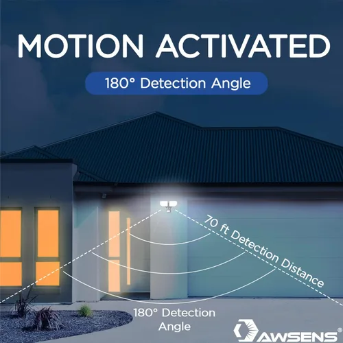 Miniatura 3 de Focos de seguridad LED de 30W con sensor de movimiento al aire libre, 180 grados, 2600 lm, 5100 K, resistente al agua ETL, foco detector de Negro
