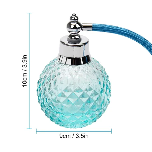 Miniatura 4 de Coolrunner Crystal Art - Botella de spray larga recargable estilo vintage, atomizador de perfume (3.4 fl oz) (azul)