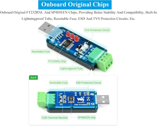 Miniatura 5 de 2PCS Industrial USB a RS485 Convertidor bidireccional Placa Adaptadora con Original FT232RNL y SP485EEN Chip Comunicación Rápida hasta 0.7 mi