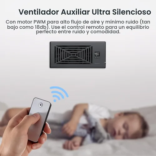 Miniatura 5 de BIOWIND Ventilador silencioso de refuerzo de registro se adapta a agujeros de registro de 4" x 10", ventilador de salida de aire acondicionado de 10
