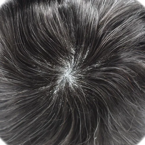 Miniatura 5 de Toupee para hombres Sistema de cabello humano real Sistema de reemplazo de cabello suizo de encaje para hombre Toupee Hairpieces para hombres 7x9