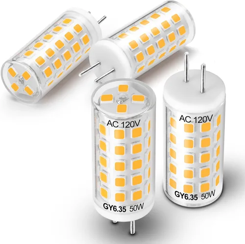 Heifymi AC100-240V GY6.35 Bombilla LED equivalente a 5 W Halgoen JC tipo GY6.35/G6.35 base bi-pin blanco cálido 2700 K para candelabros, colgante