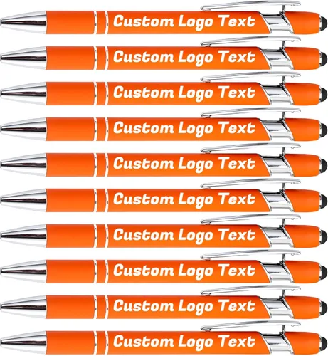 Miniatura 18 de Bolígrafos personalizados con nombre, texto, logotipo, bolígrafo personalizado para eventos de oficina de negocios con lápiz óptico para pantalla