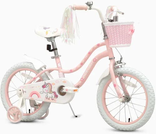 Miniatura 13 de Bixike Bicicleta estilo princesa para niñas con canasta para niños y niñas pequeñas de 2 a 13 años, bicicleta de 12, 14, 16, 18 pulgadas para niños
