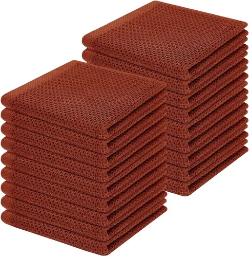 Miniatura 239 de Homaxy Paños de cocina de 100% algodón con tejido de gofre, ultra suaves, absorbentes, de secado rápido, 12 x 12 pulgadas, paquete de 6, amarillo
