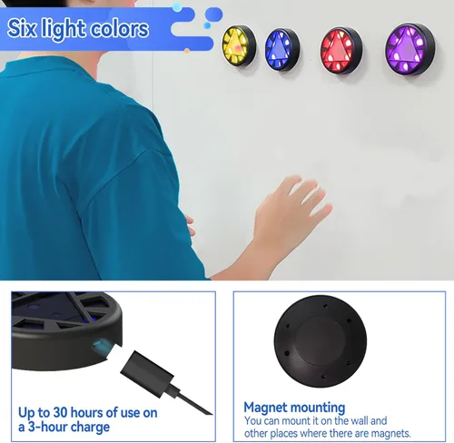 Miniatura 6 de JOJOCY Luz magnética de entrenamiento de reacción, 5 luces de color, 6 modos de duración de la batería de 30 horas, mejora la velocidad de reacción