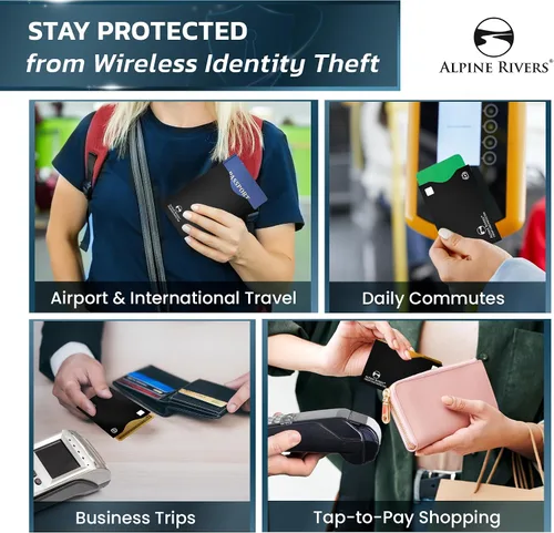 Miniatura 10 de 18 fundas de bloqueo RFID (14 soportes para tarjetas de crédito y 4 protectores para pasaportes) conjunto de protección premium contra robo