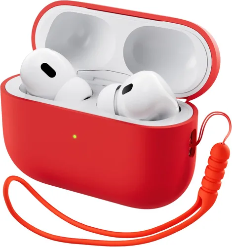 Miniatura 8 de ORNARTO Funda compatible con AirPods Pro 2 2022, silicona híbrida protectora completa para AirPods Pro de 2ª generación, cubierta frontal LED Azul