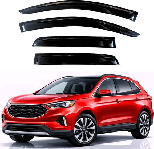 Miniatura 32 de KPY Visor de ventana compatible con Hyundai Tucson 2021-2025, 4 piezas de deflector de ventilación para ventana lateral, estilo Mugen, protector