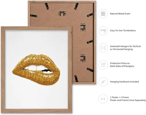 Miniatura 2 de Poster Master Impresión de labios dorados, póster de mordida de labio, arte moderno y minimalista, regalo bohemio para hombres y mujeres, diseño