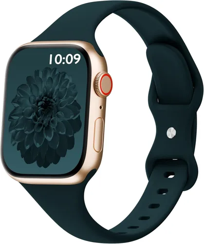 Miniatura 13 de Bandas delgadas de silicona deportivas compatibles con Apple Watch de 38mm 42mm 40mm 44mm 41mm 45mm 46mm 49mm, correa de repuesto delgada y estrecha