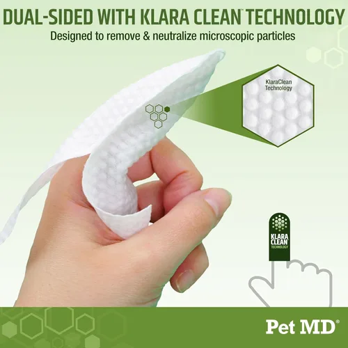 Miniatura 5 de Pet MD Toallitas limpiadoras de oídos para perros, limpiador ótico para perros, cuidado calmante de los oídos con aloe vera y eucalipto, toallitas