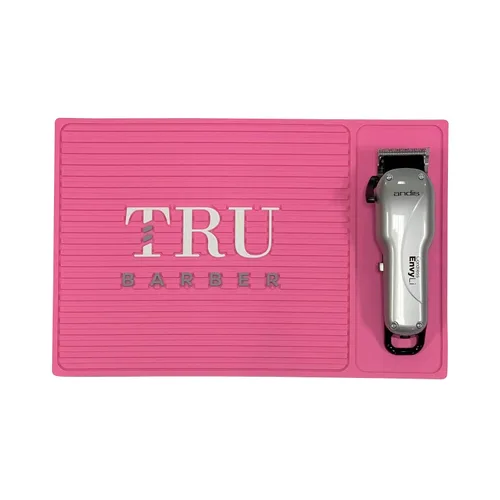 Miniatura 4 de TRU BARBER Alfombrilla organizadora de 14 x 9 pulgadas (negro/blanco) flexible de PVC para estación de trabajo, almohadillas de estación de trabajo