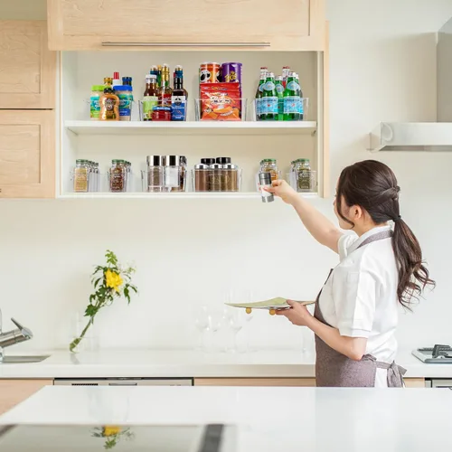 Miniatura 6 de Sorbus Juego de 10 Contenedores de Plástico Transparente Medianos – Contenedores Transparentes para Organizar, Organizadores de Refrigerador