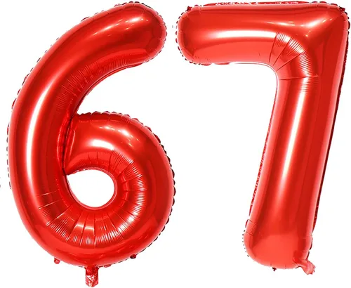Miniatura 44 de Globo de helio rojo del número 10 de 40 pulgadas, autosellado para decoración de fiesta de cumpleaños y decoración de fiesta de aniversario (rojo 10)