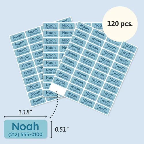 Miniatura 6 de TeddyLabels - Etiquetas de ropa para hogar de ancianos (120) – Etiquetas adhesivas con nombre para ropa y artículos personales. Etiquetas Azul