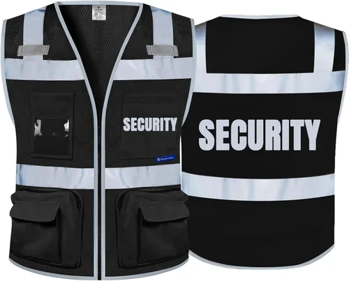 Miniatura 12 de BeautyWill Chalecos de seguridad de alta visibilidad clase 2 con certificación ANSI Chaleco de trabajo de seguridad con cremallera frontal