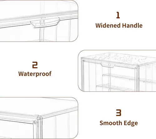 Miniatura 7 de Vitrina para coleccionables, vitrina de acrílico ajustable de 4 capas con puerta magnética, caja de exhibición apilable transparente para figuras, 1