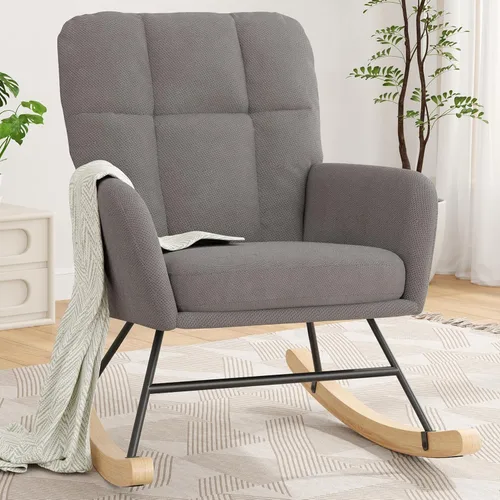 Miniatura 14 de Silla Mecedora para Guardería, Sillas Mecedoras Teddy para Bebé de Guardería, Silla de Lactancia Moderna para Amamantar, Mecedora de Guardería