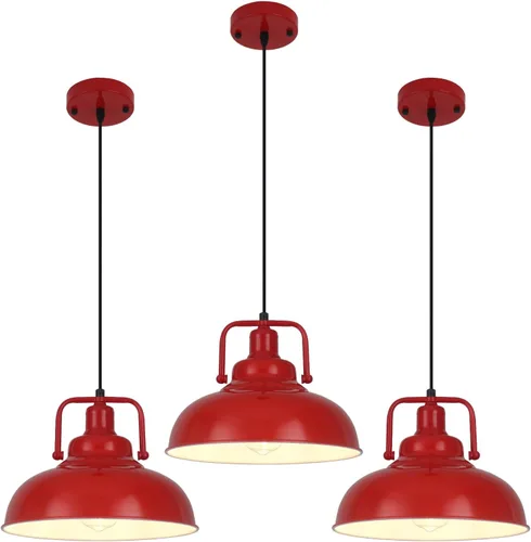 Miniatura 13 de Paquete de 2 luces colgantes negras de 11.5 pulgadas, altura ajustable, luces colgantes vintage para isla de cocina, comedor, granero, bar, sala