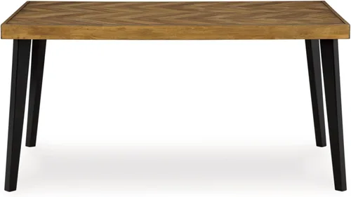 Miniatura 9 de Signature Design por Ashley Blondon - Juego de mesa de comedor rectangular con 6 sillas, patrón de chevron, patas cónicas, capacidad para 6 Negro