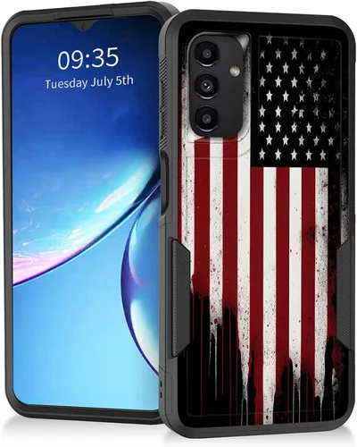Miniatura 209 de Funda para Galaxy A14 5G, resistente de doble capa híbrida de policarbonato duro, goma suave, a prueba de golpes, funda protectora resistente