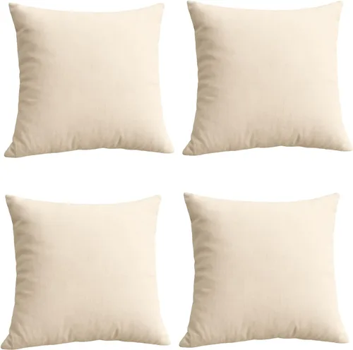 Trendy Home - Juego de 4 cojines de 16 x 16 pulgadas de algodón 100 % natural (juego de 4), para cama y sofá, hipoalergénico, relleno de almohada