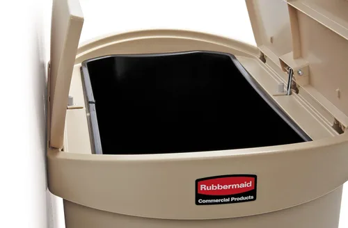 Miniatura 4 de Rubbermaid Commercial Products Slim Jim - Papelera de plástico, botes de basura con pedal