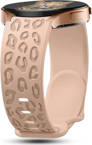 Miniatura 23 de Bandas grabadas sin huecos con diseño de leopardo compatibles con Samsung Galaxy Watch 6/5/4 Band 40mm 44mm, Watch 6 47mm 43mm, 5 Pro 45mm, Watch 4