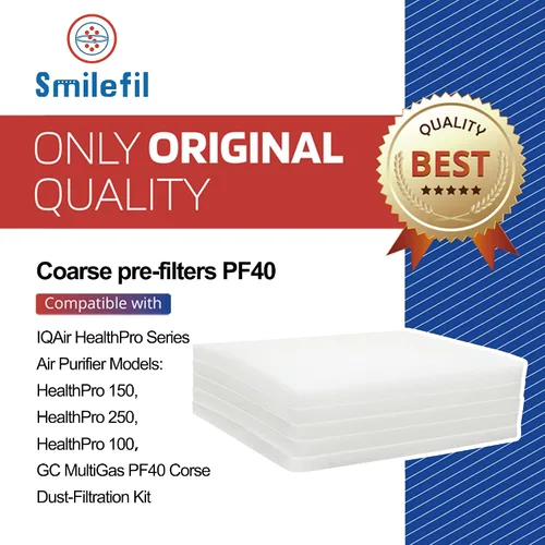 Miniatura 2 de Smilfil PF40 - Paquete de 5 almohadillas de repuesto para prefiltro compatibles con IQAir PF40 Purificador de aire de prefiltración de polvo grueso