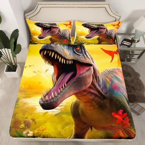Miniatura 19 de Erosebridal Monster Bedding - Juego de sábanas de tamaño individual con diseño de dragón mágico para niños y hombres, juego de cama ajustable