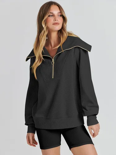 Miniatura 6 de ANRABESS Sudaderas con capucha para mujer, de gran tamaño, con cremallera de un cuarto, para adolescentes, niñas, ropa de moda Y2K