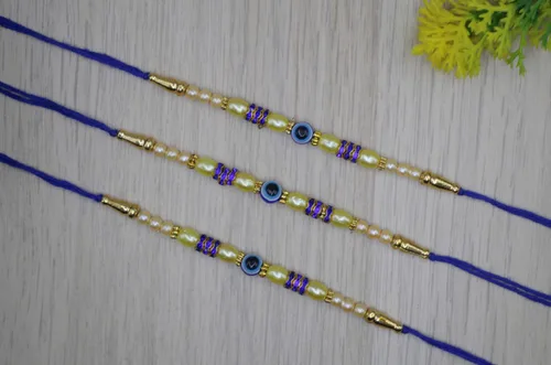 Miniatura 5 de Rakhi casero para hermano Bhaiya Raksha Bandhan Hilos sagrados con tarjeta de felicitación y bolsa de regalo El mal de ojo promueve la positividad