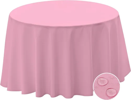Miniatura 15 de BYDOLL Mantel redondo de 48 pulgadas para mesa de máximo 38 pulgadas de diámetro, poliéster burdeos, lavable, sin arrugas, a prueba de derrames