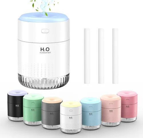 SZO Mini humidificador portátil, humidificador personal de niebla fría USB de 16.9 fl oz para dormitorio, oficina, escritorio de viaje, silencioso,