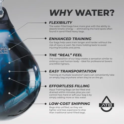 Miniatura 4 de Bolsa de entrenamiento Aqua Training Bag, saco de boxeo pesado de 18" y 120 libras