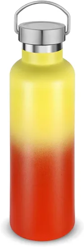 Miniatura 40 de Volhoply 24 onzas Botella de agua aislada con boca estándar con tapa de combinación de plástico y acero inoxidable, botellas de agua de 304 18/8