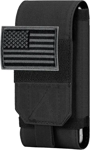 Miniatura 8 de Funda Táctica Molle para Teléfono, Funda de Cinturón con Asa de Bucle Resistente con Parche de Bandera para iPhone 17 Pro Max/Air/17 Pro/17/16 Pro