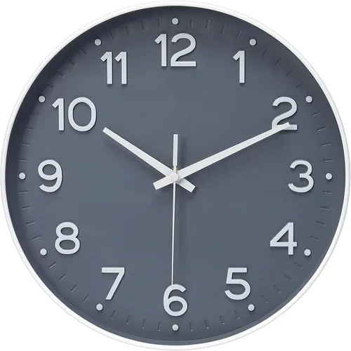 Miniatura 10 de MEIRED Reloj de pared de 12 pulgadas, silencioso sin tictac, funciona con pilas, reloj de pared redondo moderno y simple estilo decorativo
