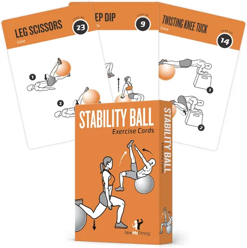 Miniatura 10 de NewMe Fitness Tarjetas de entrenamiento de peso corporal, baraja de instrucciones de fitness para mujeres y hombres, guía de fitness